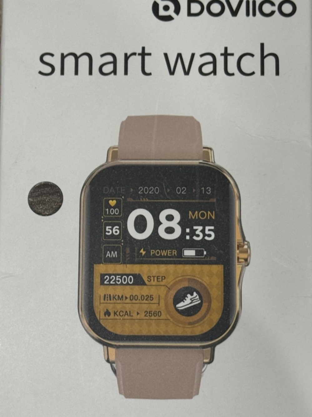 Smart Watch - Rose Gold Case with Beige Strap